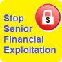An icon saying "Stop Senior Financial Exploitation"